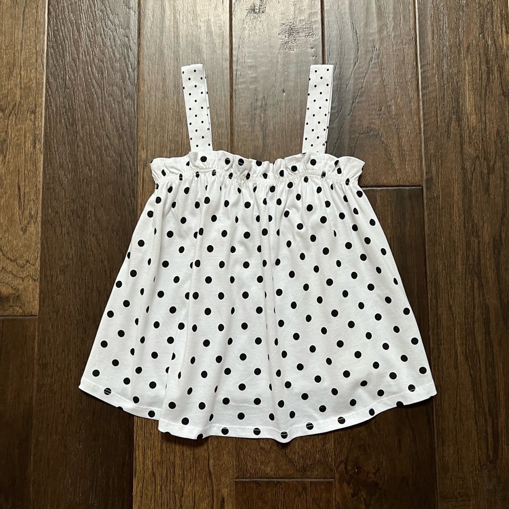 Zara Girls NWOT polka dot cotton Retro sleeveless top size 9 - Picture 2 of 12